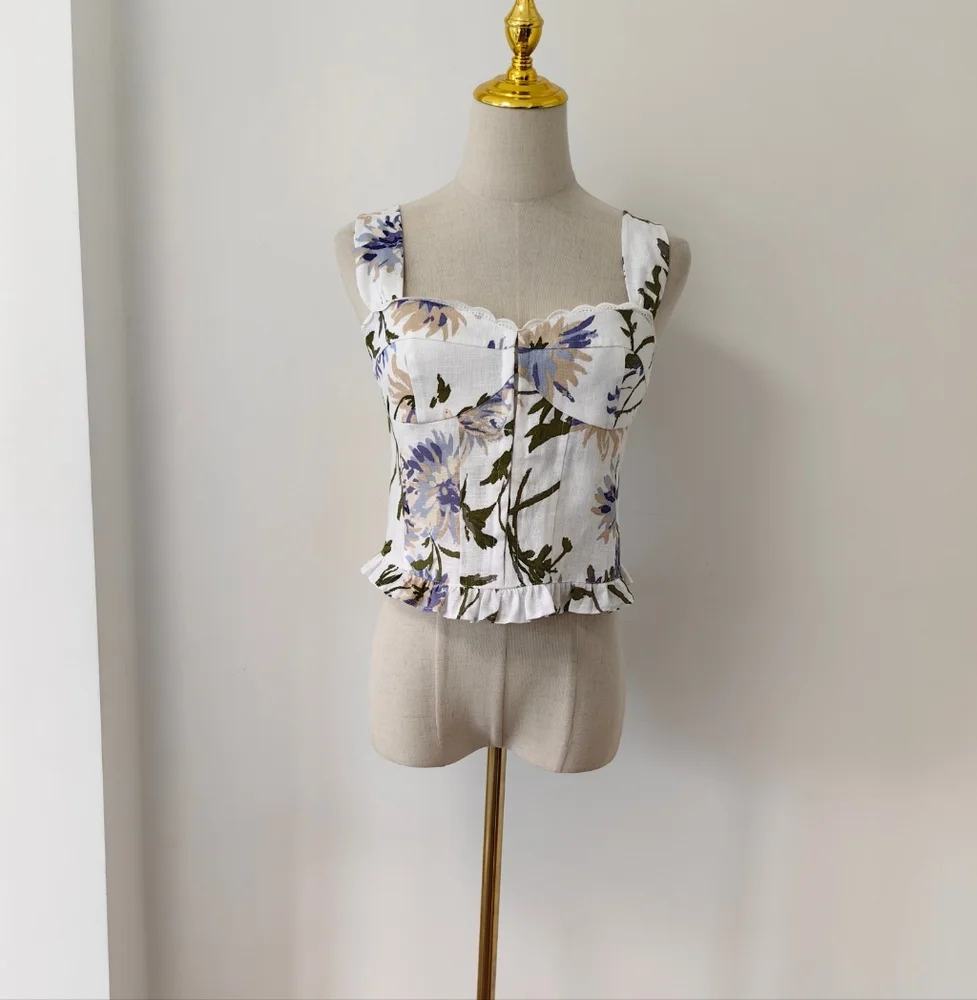Reformation Anatolia Linen Two Piece Top And Skirt Set - Picture 7 of 15